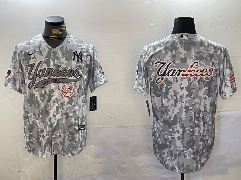 Men New York Yankees Blank Camo Joint Name 2024 Nike MLB Jersey style 14